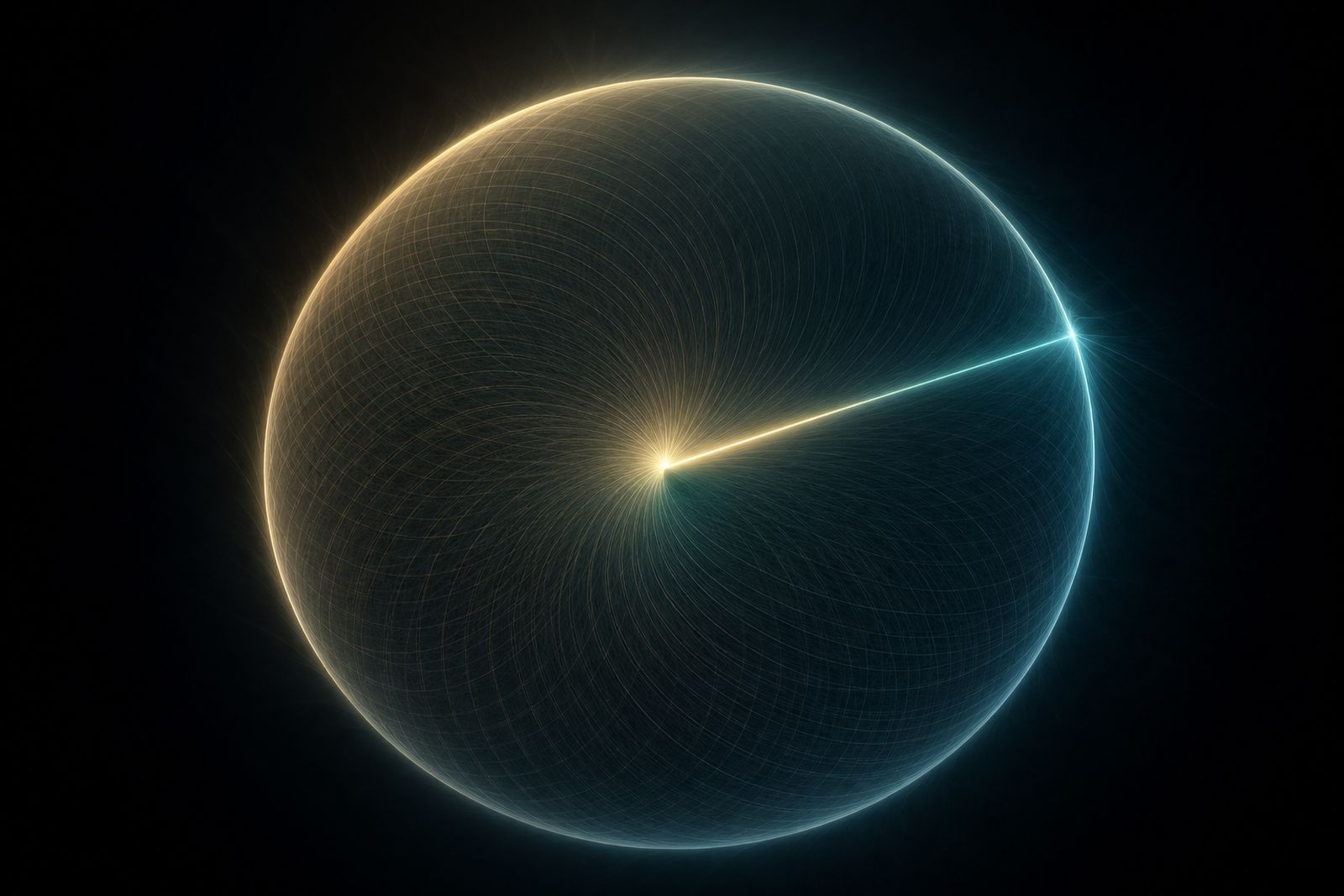 Spun about its centre, the needle sweeps a disc of radius ½.