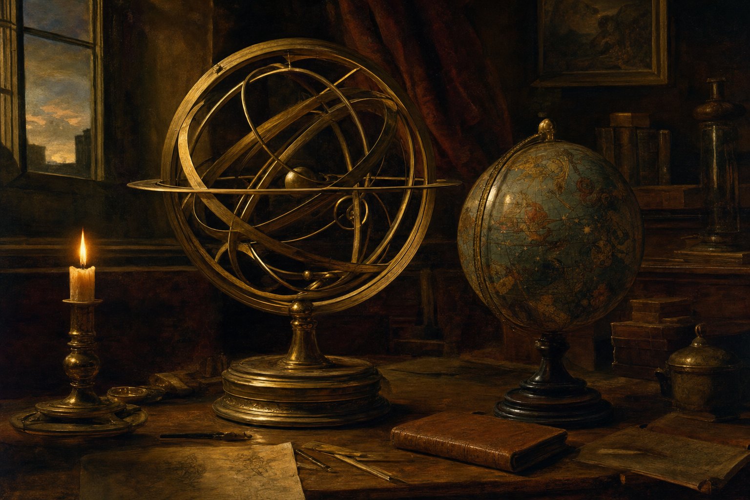 Nested spheres carrying the planets around a motionless Earth.