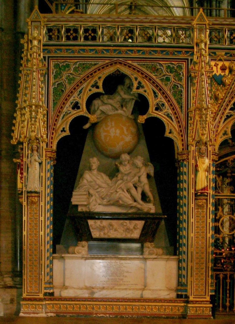 He was the first scientist buried there, in 1727.