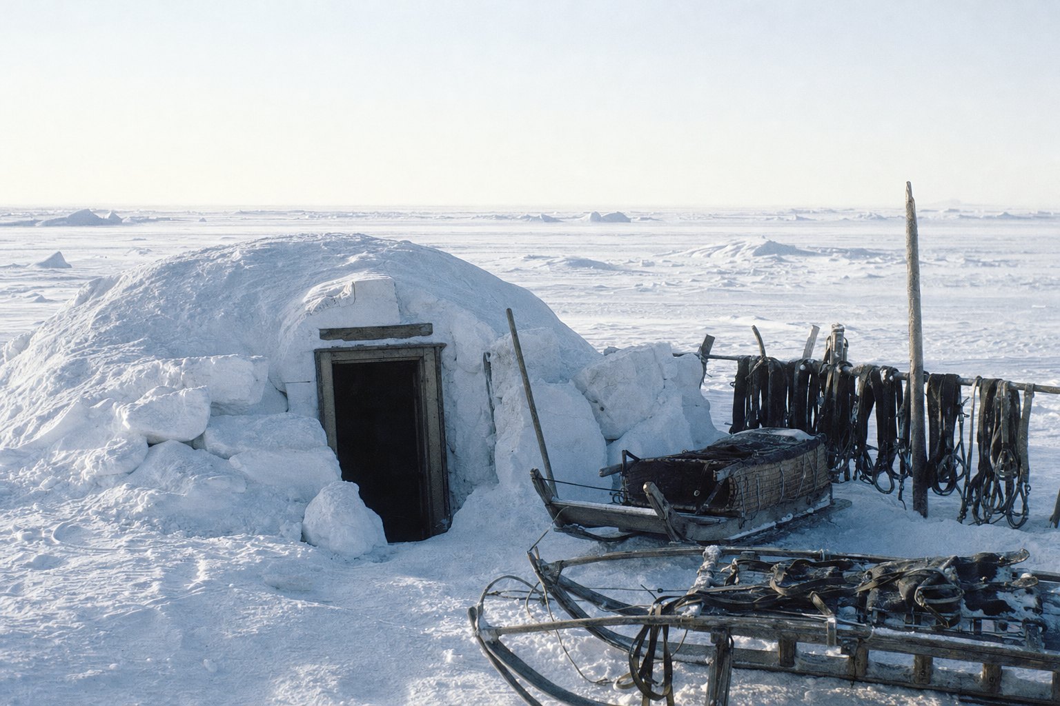 A weather station in the middle of the Greenland ice cap, four hundred kilometres from the coast.